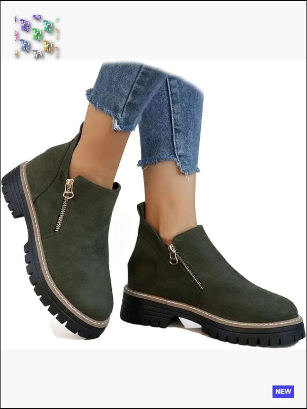 Vintage Low Heel Ankle Boots Pointed Toe Side Zipper Chunky Heels Retro Leather
